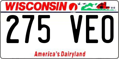 WI license plate 275VEO
