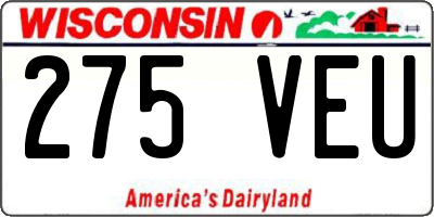 WI license plate 275VEU