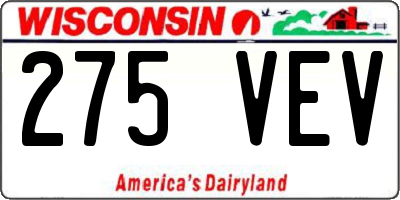 WI license plate 275VEV