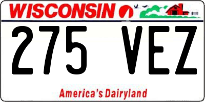 WI license plate 275VEZ