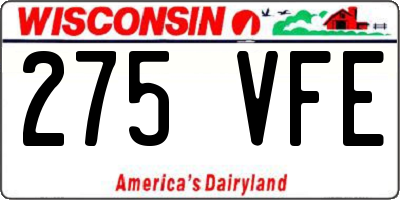 WI license plate 275VFE