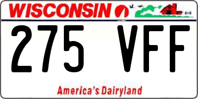 WI license plate 275VFF