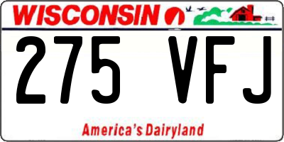 WI license plate 275VFJ