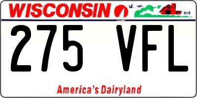 WI license plate 275VFL