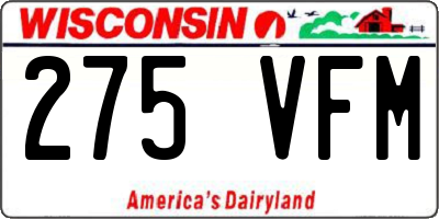 WI license plate 275VFM
