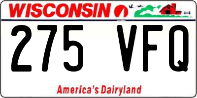 WI license plate 275VFQ