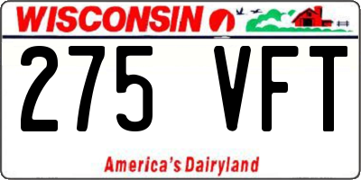 WI license plate 275VFT