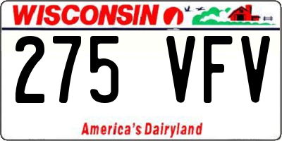 WI license plate 275VFV
