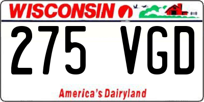 WI license plate 275VGD