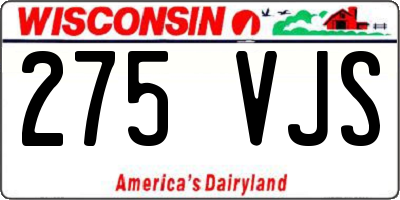 WI license plate 275VJS