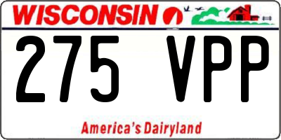 WI license plate 275VPP