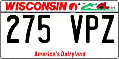 WI license plate 275VPZ