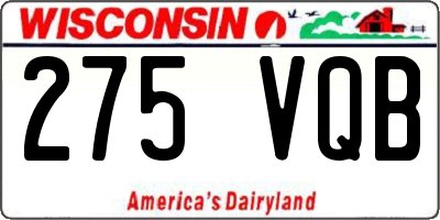 WI license plate 275VQB