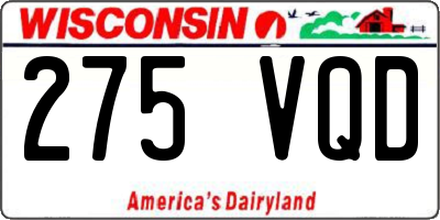 WI license plate 275VQD