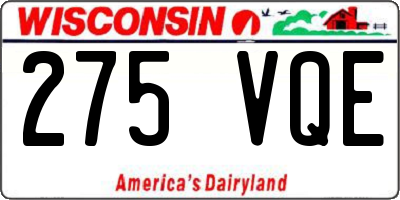 WI license plate 275VQE