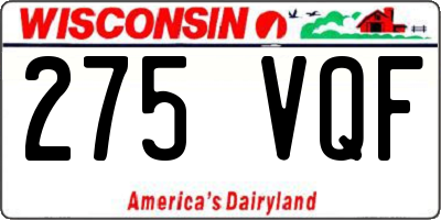 WI license plate 275VQF