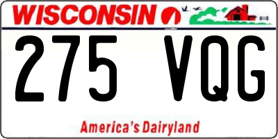 WI license plate 275VQG