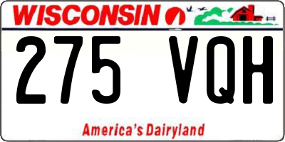 WI license plate 275VQH