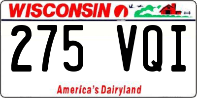 WI license plate 275VQI