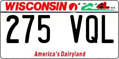 WI license plate 275VQL