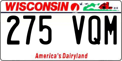 WI license plate 275VQM