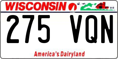 WI license plate 275VQN