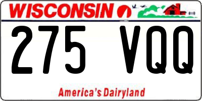 WI license plate 275VQQ