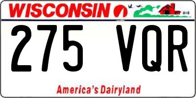 WI license plate 275VQR