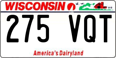 WI license plate 275VQT