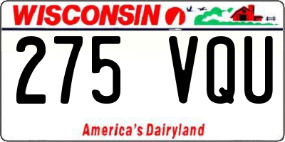 WI license plate 275VQU