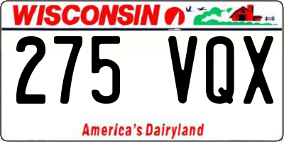 WI license plate 275VQX