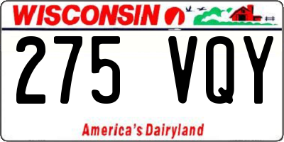 WI license plate 275VQY