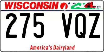 WI license plate 275VQZ