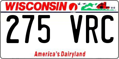 WI license plate 275VRC