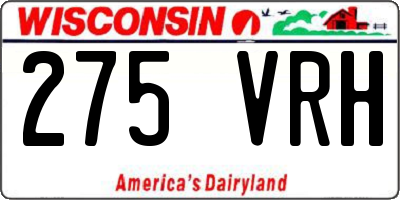 WI license plate 275VRH