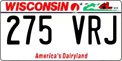 WI license plate 275VRJ