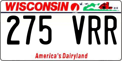 WI license plate 275VRR