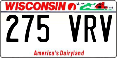 WI license plate 275VRV