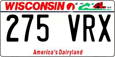 WI license plate 275VRX