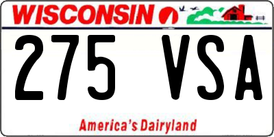 WI license plate 275VSA