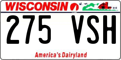 WI license plate 275VSH