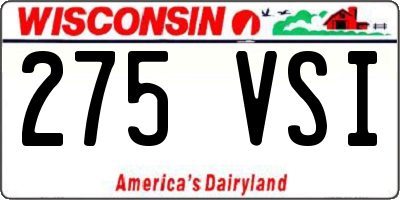 WI license plate 275VSI