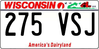 WI license plate 275VSJ