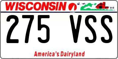 WI license plate 275VSS