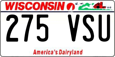 WI license plate 275VSU