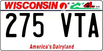 WI license plate 275VTA
