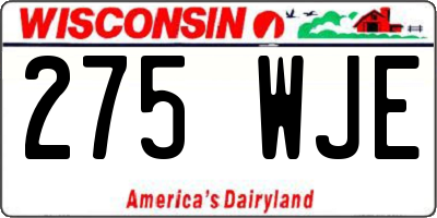 WI license plate 275WJE