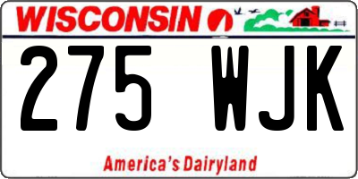 WI license plate 275WJK
