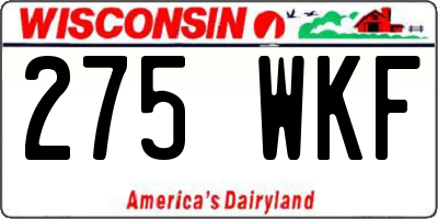 WI license plate 275WKF