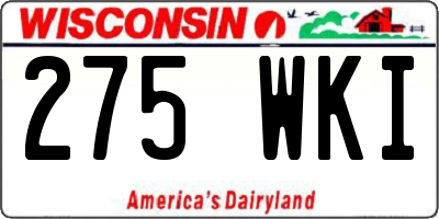 WI license plate 275WKI